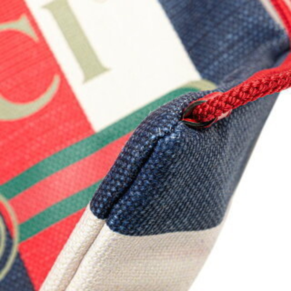 Gucci Print Medium Drawstring Knapsack Red White … - image 7